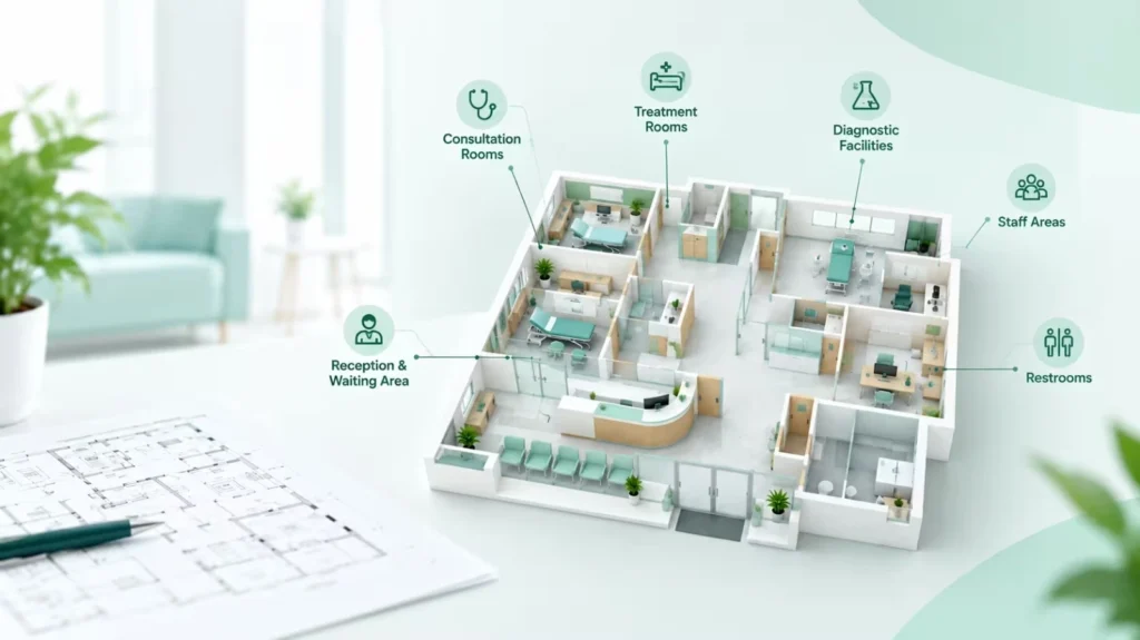 Space Planning for Multi-Specialty Clinics: Maximizing Every Square Foot 1 Medical Centre Interior Design